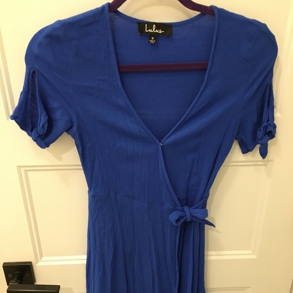 LAST CALL! Lulus Royal Blue Wrap Dress - Picture 7 of 9